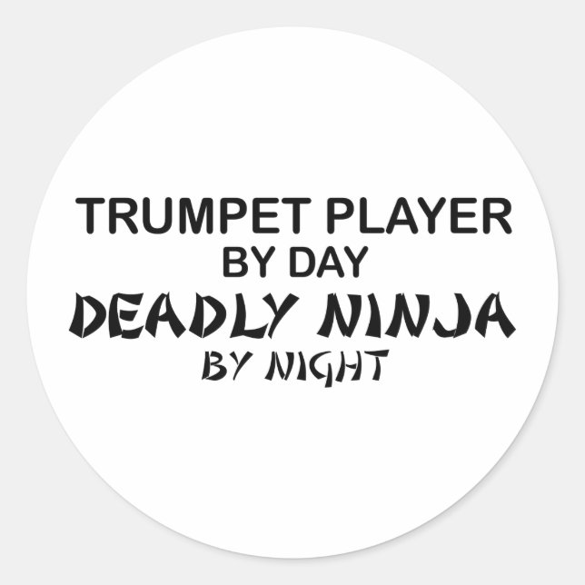Adesivo Redondo Trompete Mortal Ninja por Noite (Frente)