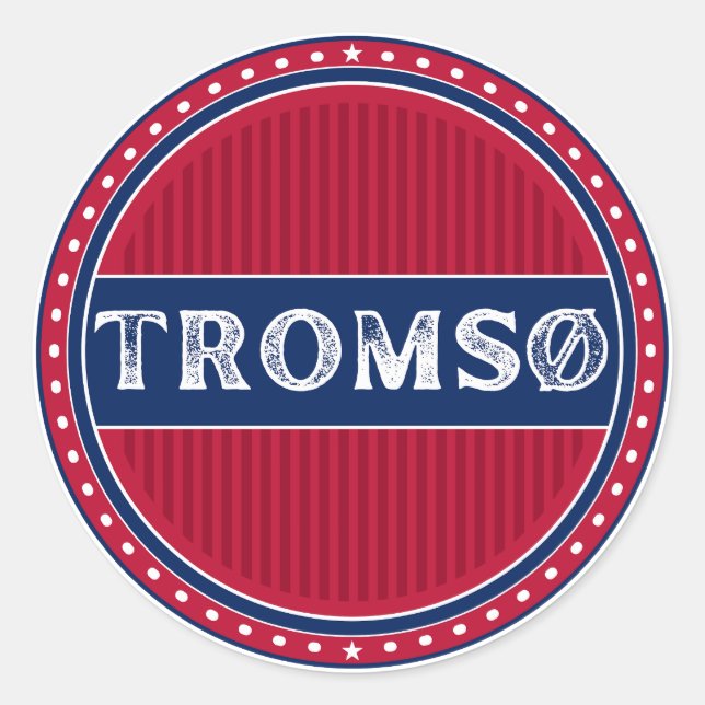 Adesivo Redondo Tromsø City Pride Emblem – Norwegian Identity (Frente)