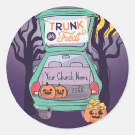 Adesivo Redondo Tronco de Cute ou Coletor Personalizado de Hallowe