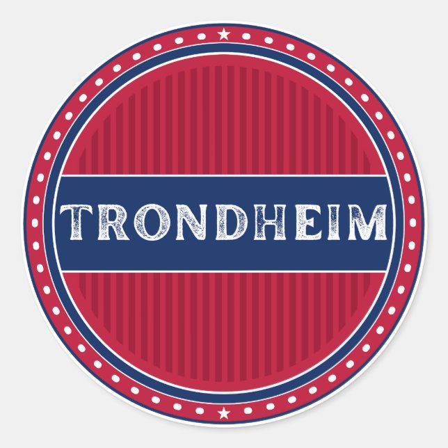 Adesivo Redondo Trondheim City Pride Emblem – Norwegian Identity (Frente)