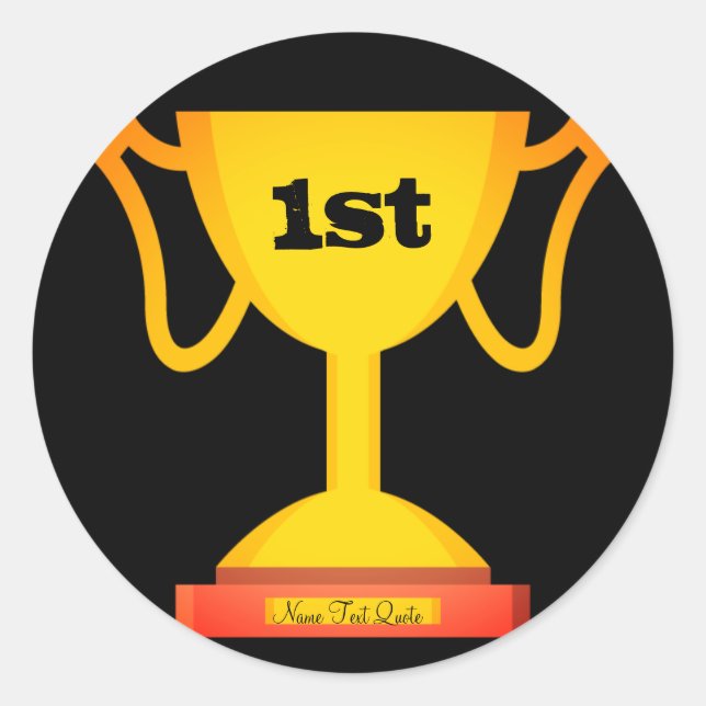 Adesivo Redondo Trophy Emoji de modelo Text (Frente)