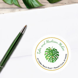 Adesivo Redondo Tropical Deixa as Luzes de Férias Divertidas Ender