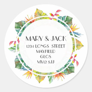 ADESIVO REDONDO TROPICAL DO ADDRESS STICKER