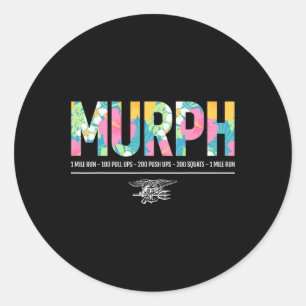 Adesivo Redondo Tropical Murph Memorial Workout Wod Militar G
