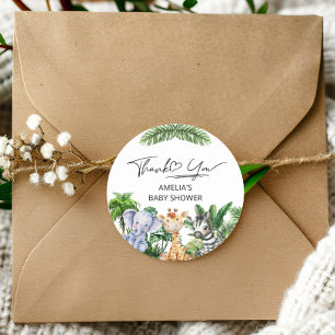 Adesivo Redondo Tropical Selgle Safari Obrigado Animais