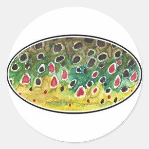 Adesivo Redondo Trout Fly FIshing