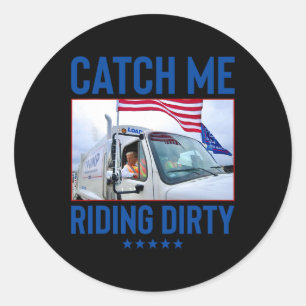 Adesivo Redondo Tru Tru Tru, Trump Truck, Votando Lixo Sujo