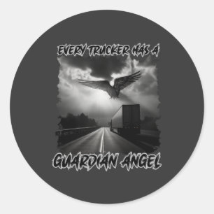 Adesivo Redondo Truck Driver Guardian Angel Road Protection Faith