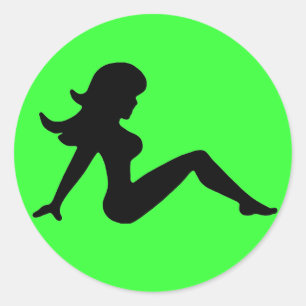 Adesivo Redondo Trucker Girl