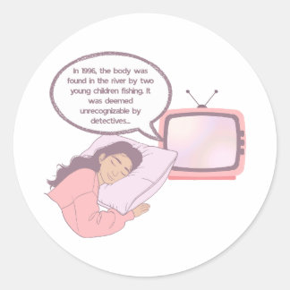 Adesivo Redondo True Crime Lover Minimalist Design | Dark Humor