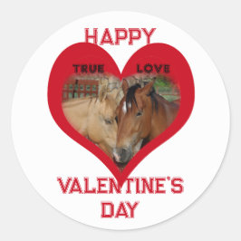Adesivo Redondo True Love Horses Conversation Heart Valentine