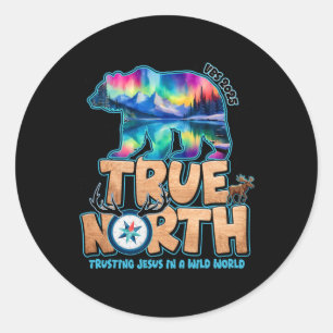 Adesivo Redondo True North Vbs 2025 Confiar em Jesus Deserto Crist