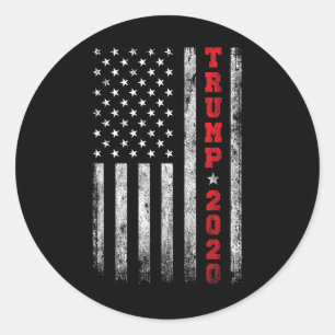Adesivo Redondo Trump 2020 American Flag Vintage