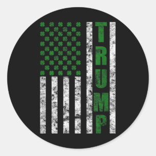 Adesivo Redondo Trump 2020 American Flag Vintage Rua. Dia dos Patr