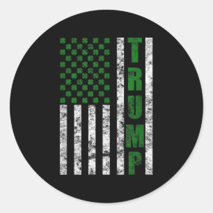 Adesivo Redondo Trump 2020 American Flag Vintage Rua. Dia dos Patr