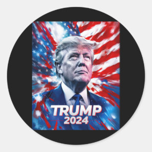 Adesivo Redondo Trump 2024