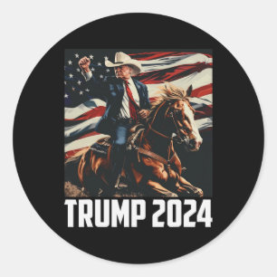 Adesivo Redondo Trump 2024 4 De Julho América Patriótica Independe