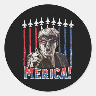 Adesivo Redondo Trump 2024 4 De Julho Patriótico Bandeira American