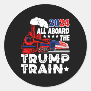 Adesivo Redondo Trump 2024 A Bordo Do Trem De Trump Nos Estados Un