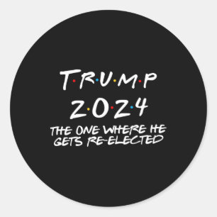 Adesivo Redondo Trump 2024, Aquele Onde Ele É Reeleito
