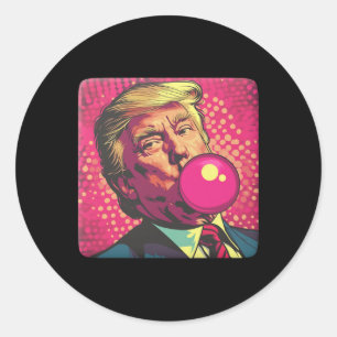 Adesivo Redondo Trump 2024 Bubble Gum Pop