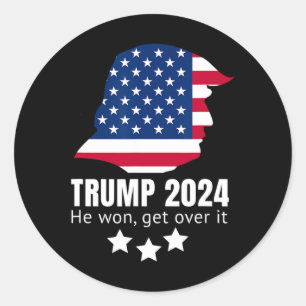 Adesivo Redondo Trump 2024 Ele Ganhou Por Isso