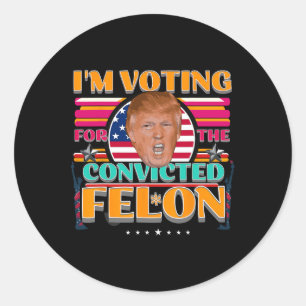 Adesivo Redondo Trump 2024 Eleições Norte-Americanas Votando Conde