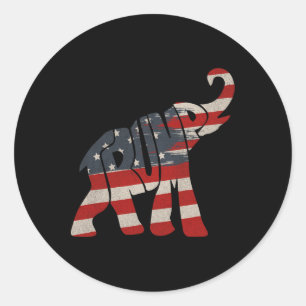 Adesivo Redondo Trump 2024 Elephant Trump Supporter