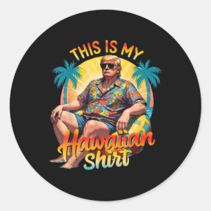 Adesivo Redondo Trump 2024 Este Meu Camisa Havaiano Luau Costume P
