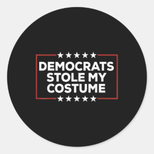 Adesivo Redondo Trump 2024 Figurino de Halloween, Democratas Rouba