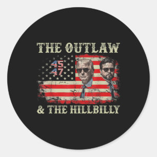Adesivo Redondo Trump 2024 Flag Outlaw Hillbilly J.d.vance 2024 Do