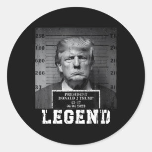 Adesivo Redondo Trump 2024 Mugshot Presidente Legend Take America 