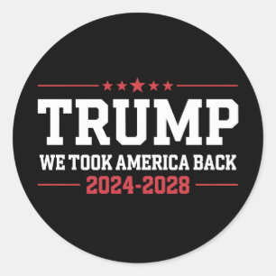 Adesivo Redondo Trump 2024 Nós Recuperamos a América 47 EUA