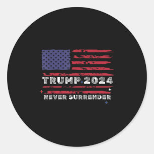 Adesivo Redondo Trump, 2024 Nunca Entregue A Legenda Do Presidente