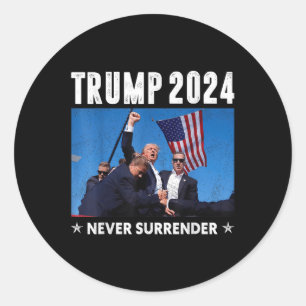 Adesivo Redondo Trump 2024 Nunca Entregue Pro Trump Para President