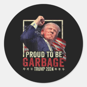 Adesivo Redondo Trump 2024 Orgulhoso De Votar Lixo