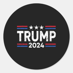 Adesivo Redondo Trump 2024 Recupera a bandeira americana (2 lados)