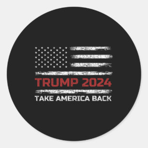 Adesivo Redondo Trump 2024 Retome A Eleição Americana Patriótica F