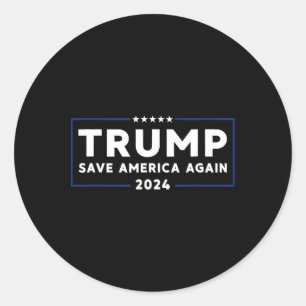 Adesivo Redondo Trump 2024 Salve a América novamente Trump