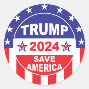 ADESIVO REDONDO TRUMP 2024 SALVE AMÉRICA