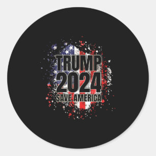 Adesivo Redondo Trump, 2024 Save America Trump, 2024