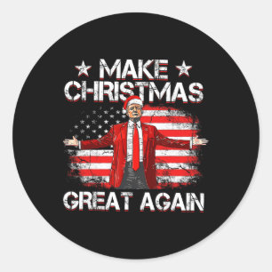 Adesivo Redondo Trump 2024 Torne O Excelente De Natal Mais Engraça
