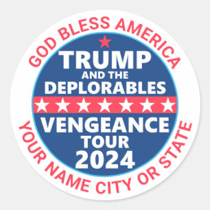 Adesivo Redondo Trump 2024 Vengeance Tour desalmia política