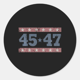 Adesivo Redondo Trump 2024 Vintage 45 47 America Flag Shirt For Wo