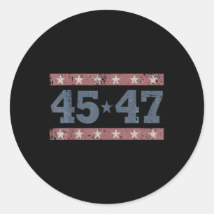 Adesivo Redondo Trump 2024 Vintage 45 47 America Flag Shirt For Wo