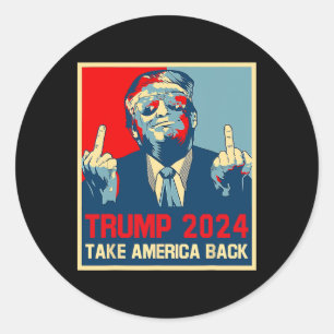 Adesivo Redondo Trump 2024 Volte a América Eleição 2024 Cartaz