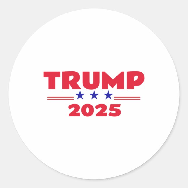 Adesivo Redondo Trump 2025" (Frente)
