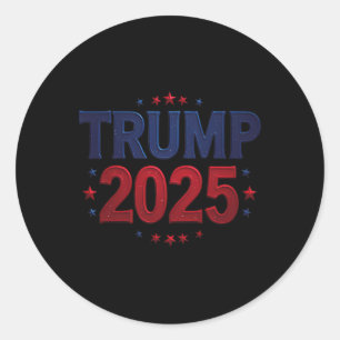 Adesivo Redondo Trump 2025 Presidente 45 E 47 Retro Vintage 1
