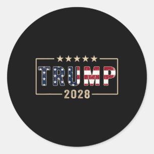 Adesivo Redondo Trump 2028 Shirt Vote Donald Trump Flag 2028