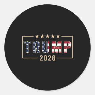 Adesivo Redondo Trump 2028 Shirt Vote Donald Trump Flag 2028